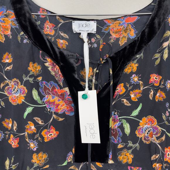 Johnny Was Jade Luca Maxi Dress Black Floral Size Large Silk Boho Whimsigoth NWT - Picture 7 of 10